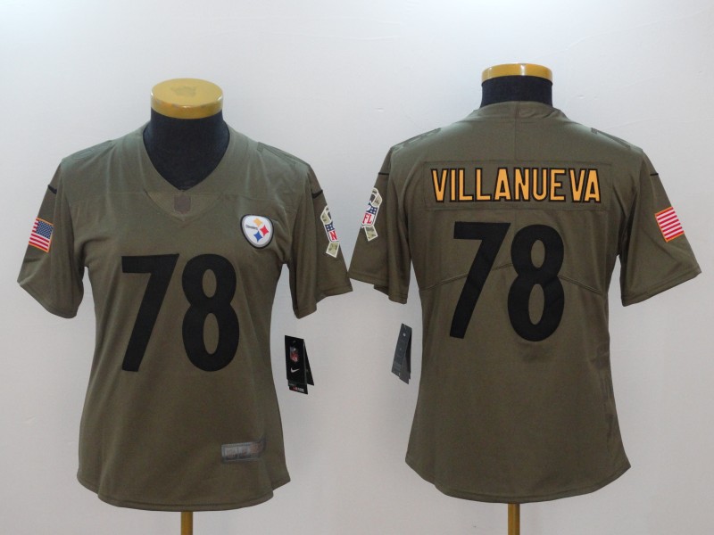 Women Pittsburgh Steelers #78 Villanueva Nike Olive Salute To Service Limited NFL Jerseys->dallas cowboys->NFL Jersey